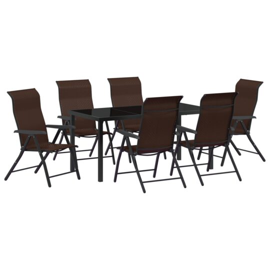 Alternative view of Set de masă pentru grădină 7 pcs Maro Rattan poli