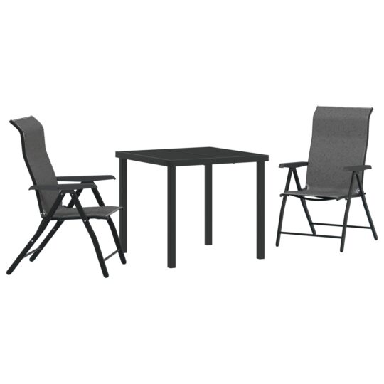 Alternative view of Set de masă pentru grădină 3 pcs Gri Rattan poli