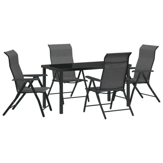 Alternative view of Set de masă pentru grădină 5 pcs Gri Rattan poli