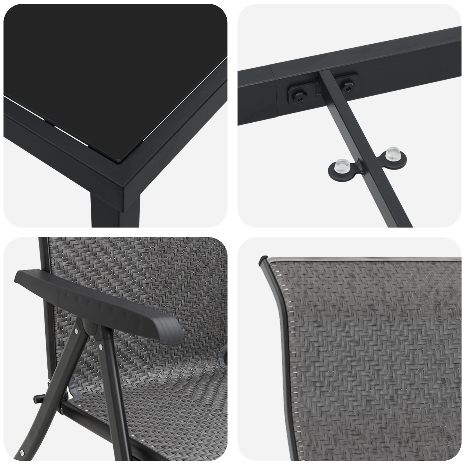 3379281 9 Set Dining Grădină 9 Piese Gri din Ratan PE Set Dining Grădină 9 Piese Gri din Ratan PE - imagine 9