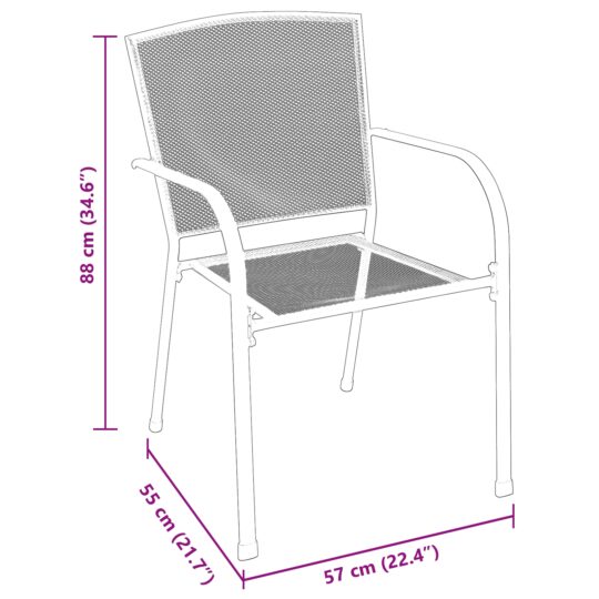 3379285 10 Set de masă pentru grădină 5 pcs Antracit Oțel 3379285 10