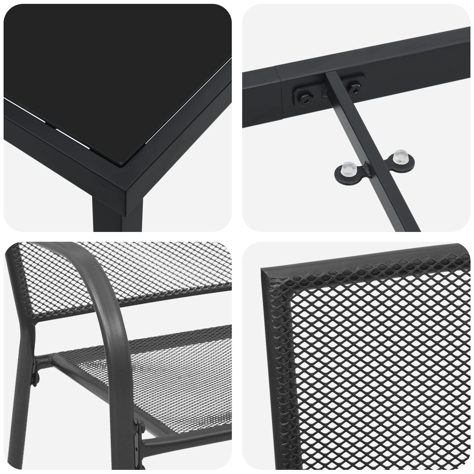 3379287 9 Set de Dining pentru Grădină 7 Piese Oțel Antracit Set de Dining pentru Grădină 7 Piese Oțel Antracit - imagine 9