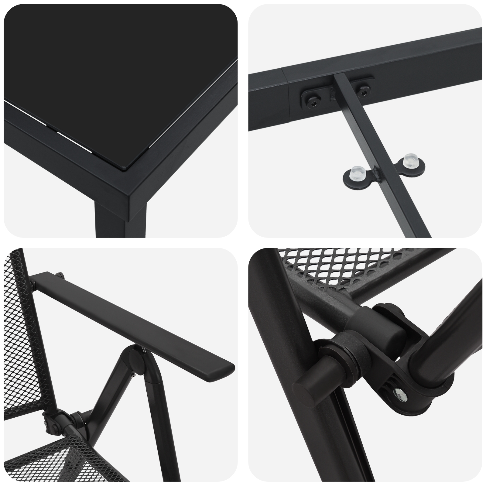 3379290 9 Set de masă pentru grădină 5 pcs Antracit Oțel Set de masă pentru grădină 5 pcs Antracit Oțel - imagine 9