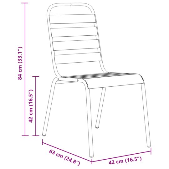 3379299 10 Set de masă pentru grădină 5 pcs Gri închis Oțel 3379299 10