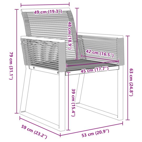 3379313 10 Set de masă pentru grădină 5 pcs Negru Rattan poli 3379313 10