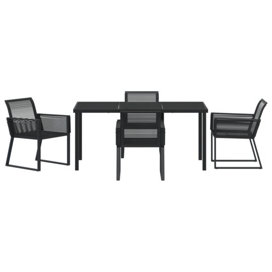 3379313 7 Set de masă pentru grădină 5 pcs Negru Rattan poli 3379313 7