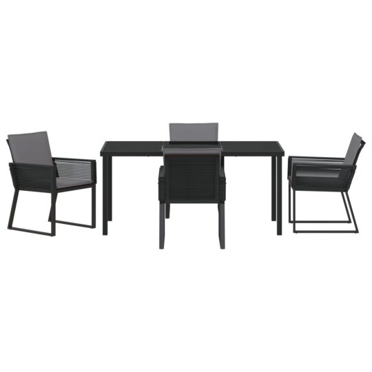 3379320 7 Set de masă pentru grădină 5 pcs Negru Rattan poli 3379320 7