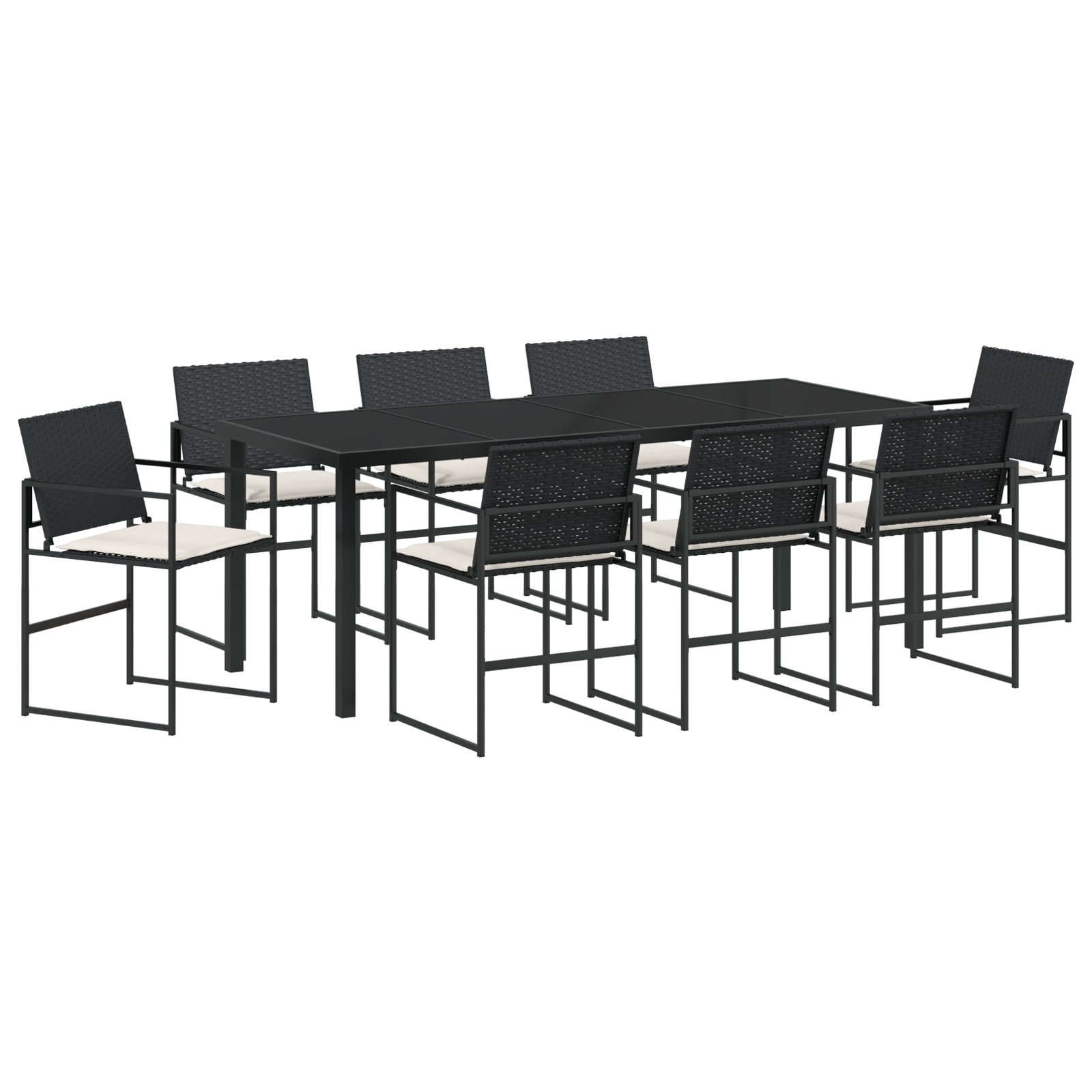 3379332 2 Set de Dining de Grădină cu 9 Piese și Perne Negru Rattan Polimer Set de Dining de Grădină cu 9 Piese și Perne Negru Rattan Polimer - imagine 2