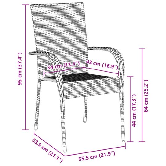 3379407 10 Set de dining pentru grădină 5 piese Negru Poliratan 3379407 10