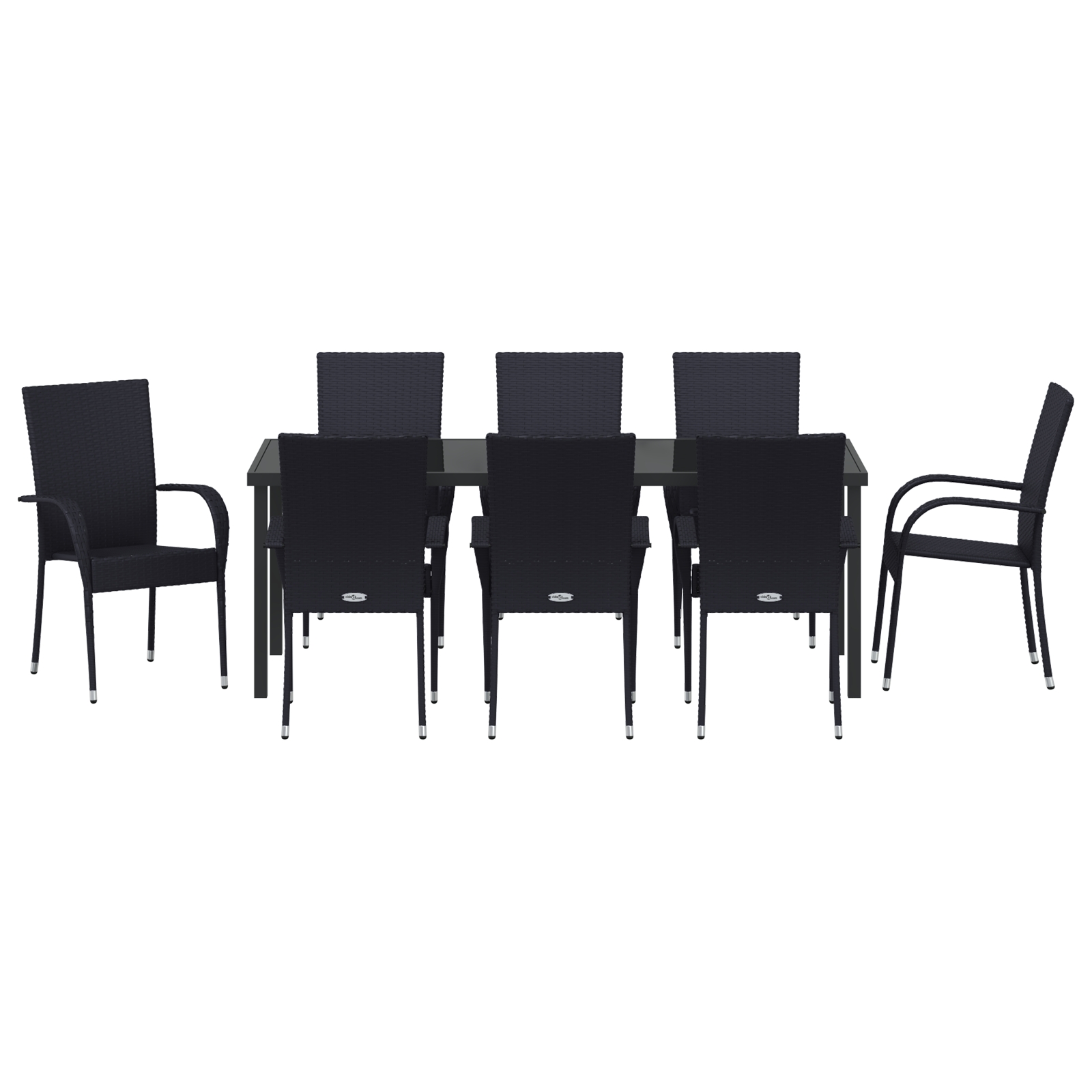 3379407 7 Set de dining pentru grădină 5 piese Negru Poliratan Set de dining pentru grădină 5 piese Negru Poliratan - imagine 7