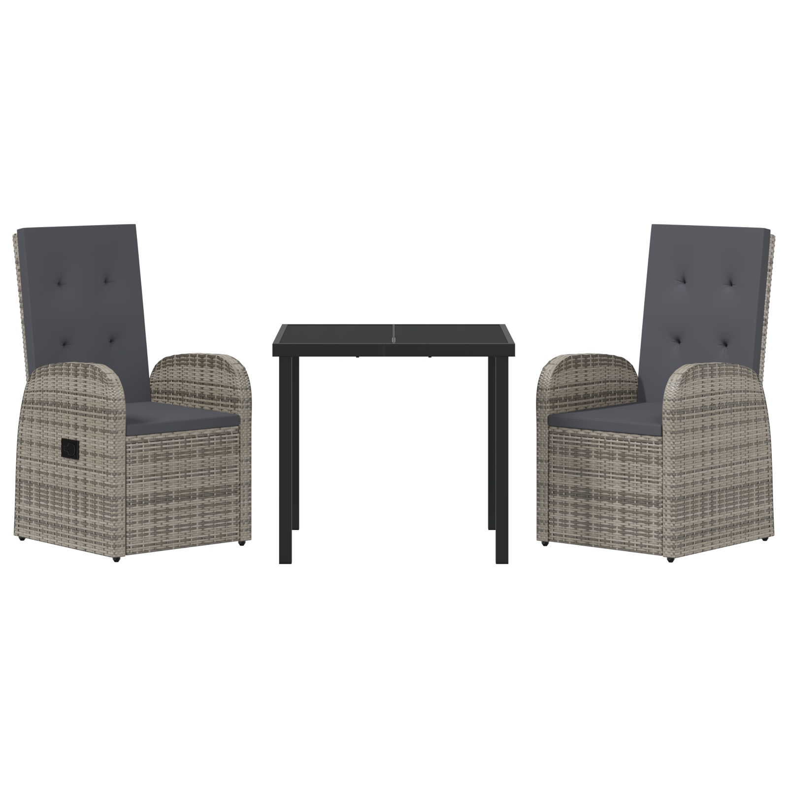 3379492 7 Set de Masă pentru Grădină cu Perne - Gri Poliratan Set de Masă pentru Grădină cu Perne - Gri Poliratan - imagine 7