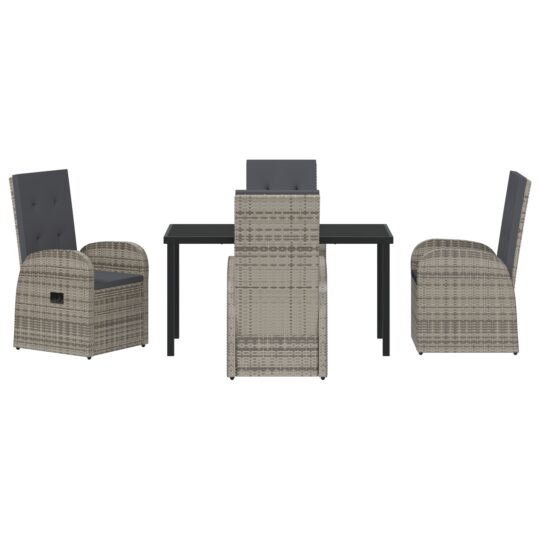 3379494 7 Set de dining grădină cu perne Gri Ratan 3379494 7