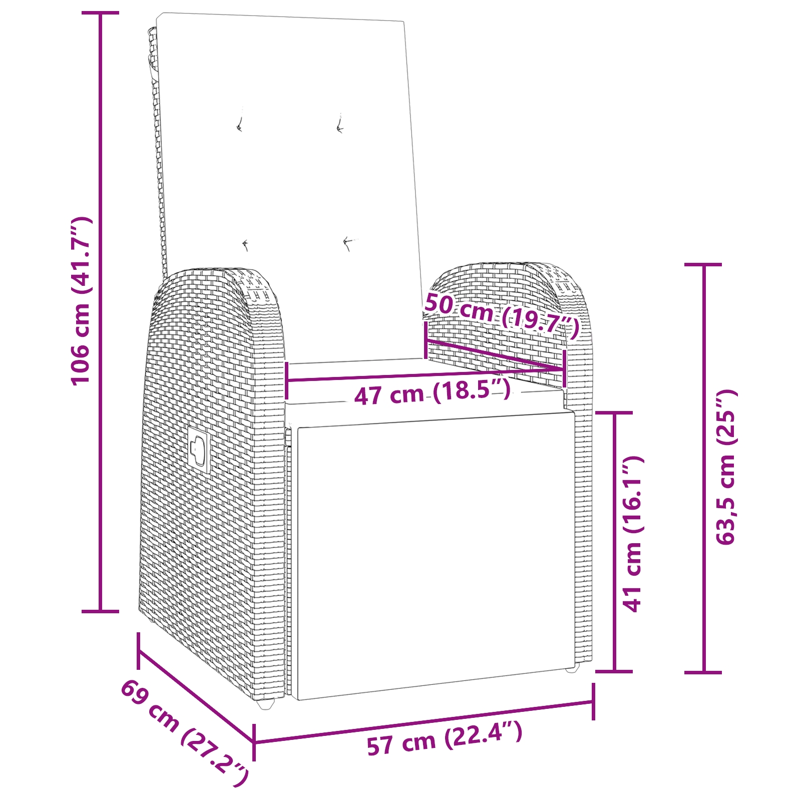 3379497 10 Set de dining pentru grădină 7 piese cu perne gri din rattan poli Set de dining pentru grădină 7 piese cu perne gri din rattan poli - imagine 10