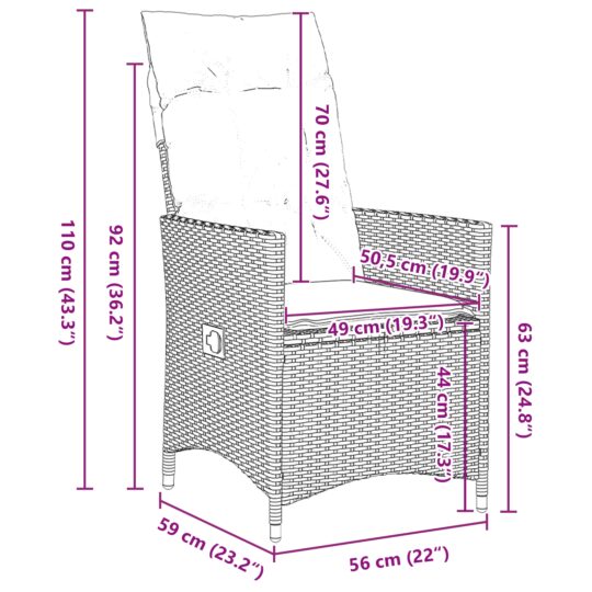 3379599 10 Set de masă pentru grădină 5 pcs Gri poliratan 3379599 10
