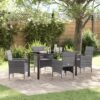 3379733 1 Set de masă pentru grădină cu pernă 5 pcs Gri Rattan poli 3379733 1