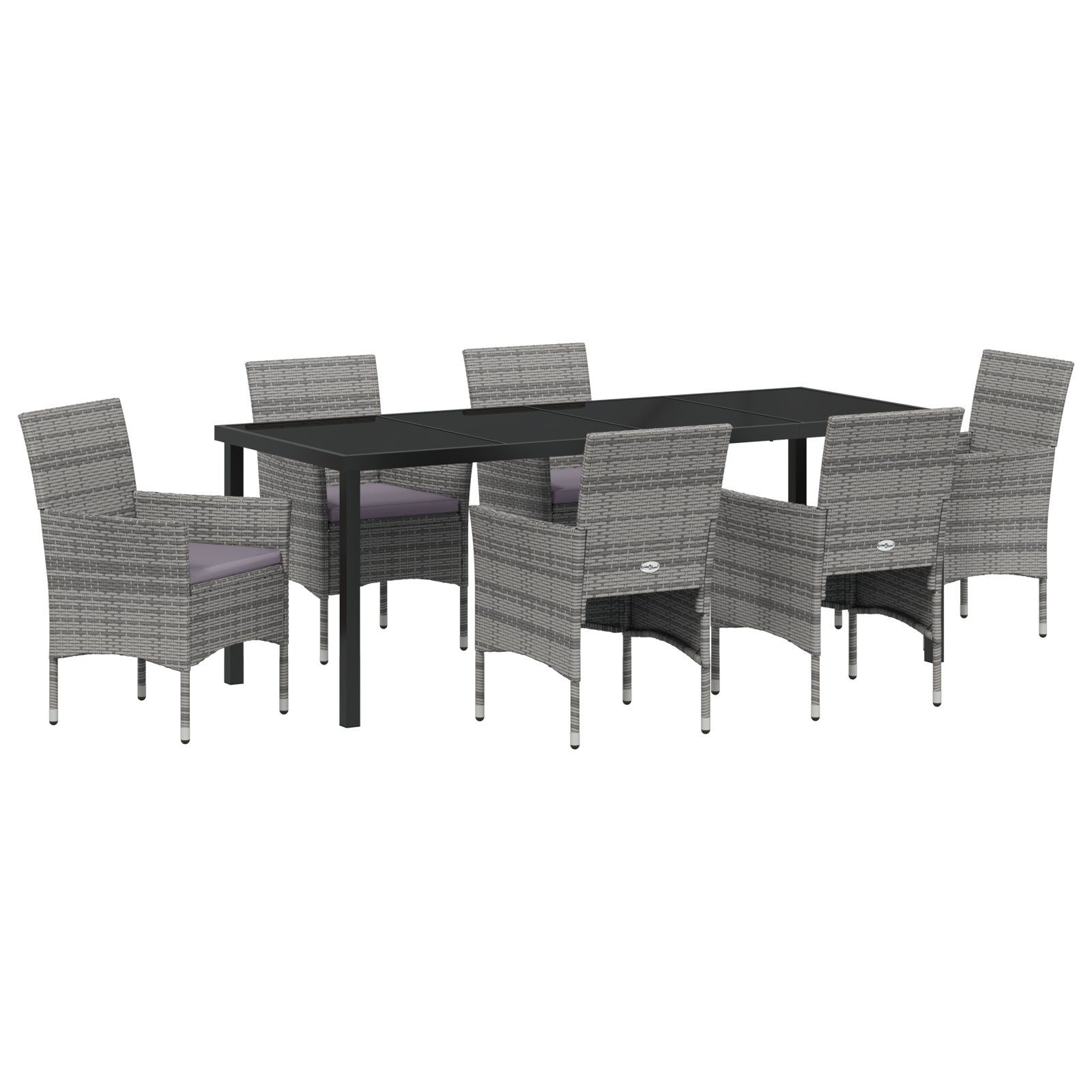 3379735 2 Set de dining pentru grădină 7 pescăruș gri ratan polimeric Set de dining pentru grădină 7 pescăruș gri ratan polimeric - imagine 2