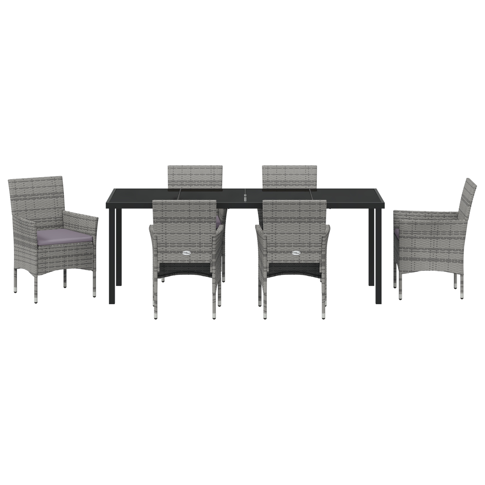 3379735 7 Set de dining pentru grădină 7 pescăruș gri ratan polimeric Set de dining pentru grădină 7 pescăruș gri ratan polimeric - imagine 7