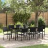 3379911 1 Set de dining pentru grădină 9 piese Negru Rattan Poli 3379911 1