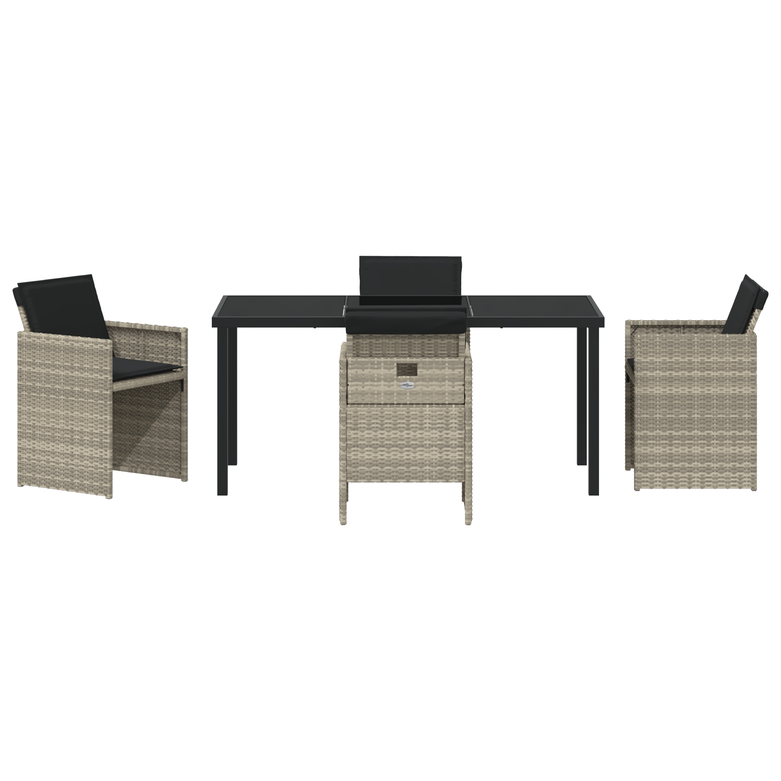 3379962 7 Set de masă pentru grădină 5 pcs Gri deschis Rattan poli Set de masă pentru grădină 5 pcs Gri deschis Rattan poli - imagine 7