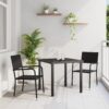 3380036 1 Set de masă pentru grădină 3 pcs Negru Rattan poli 3380036 1