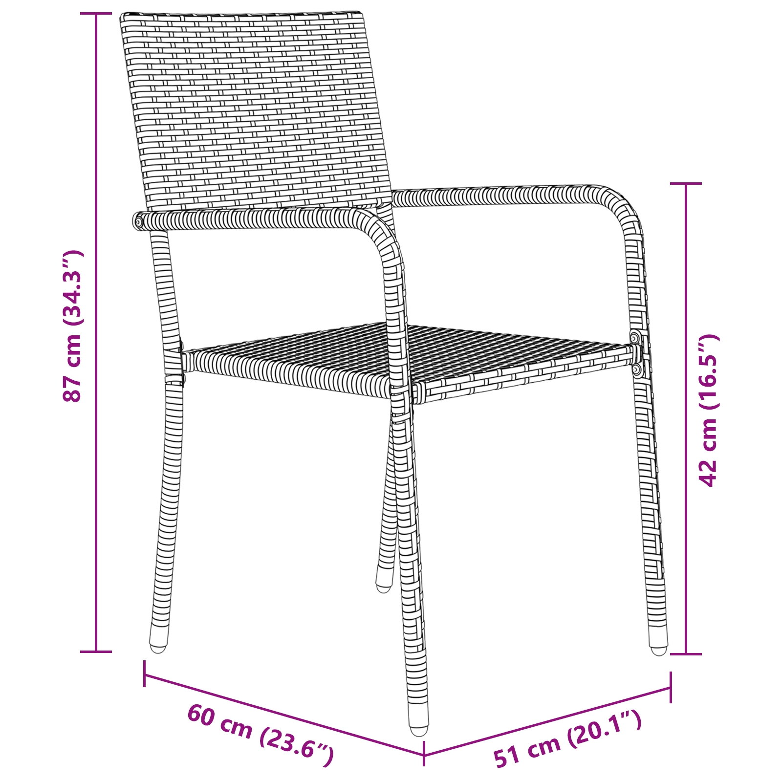 3380036 10 Set de masă pentru grădină 3 pcs Negru Rattan poli Set de masă pentru grădină 3 pcs Negru Rattan poli - imagine 10