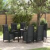 3380117 1 Set de masă pentru grădină cu pernă 7 pcs Negru Rattan poli 3380117 1