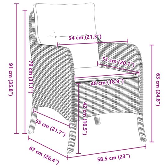 3380187 10 Set de masă pentru grădină 7 pcs Gri deschis Rattan poli 3380187 10