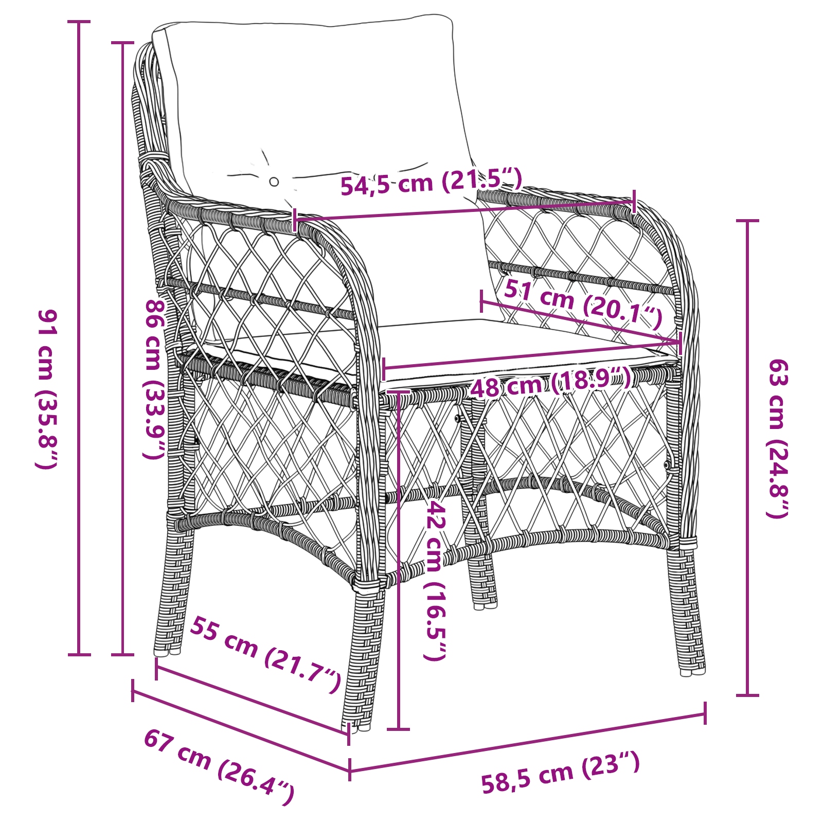 Set de masă pentru grădină cu pernă 5 pcs Bej Rattan poli - imagine 10
