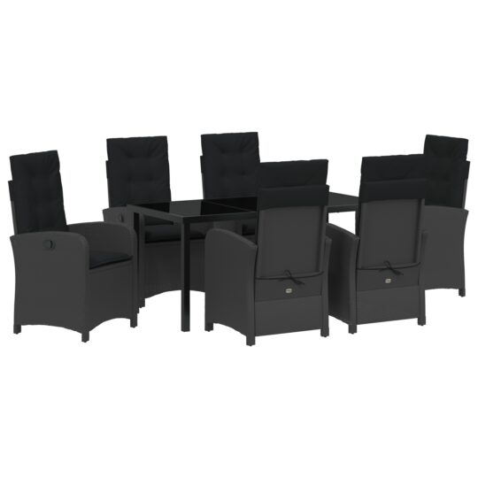 Alternative view of Set de masă pentru grădină 7 pcs Negru poliratan