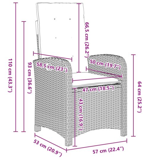 3380279 10 Set de Dining pentru Grădină de 7 Piese cu Perne Gri din Rattan Polimer 3380279 10