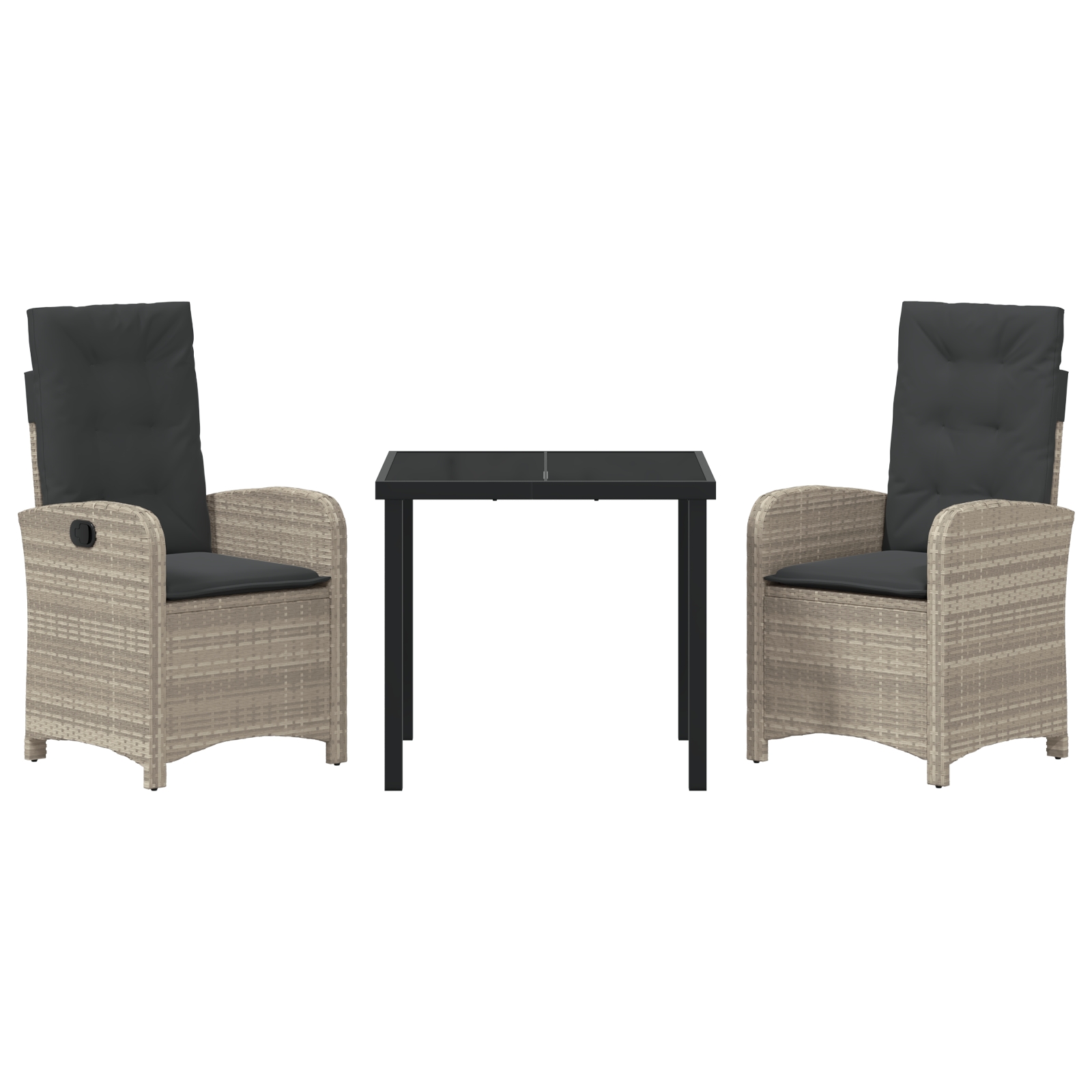 3380295 7 Set de masă pentru grădină 3 pcs Gri deschis poliratan Set de masă pentru grădină 3 pcs Gri deschis poliratan - imagine 7