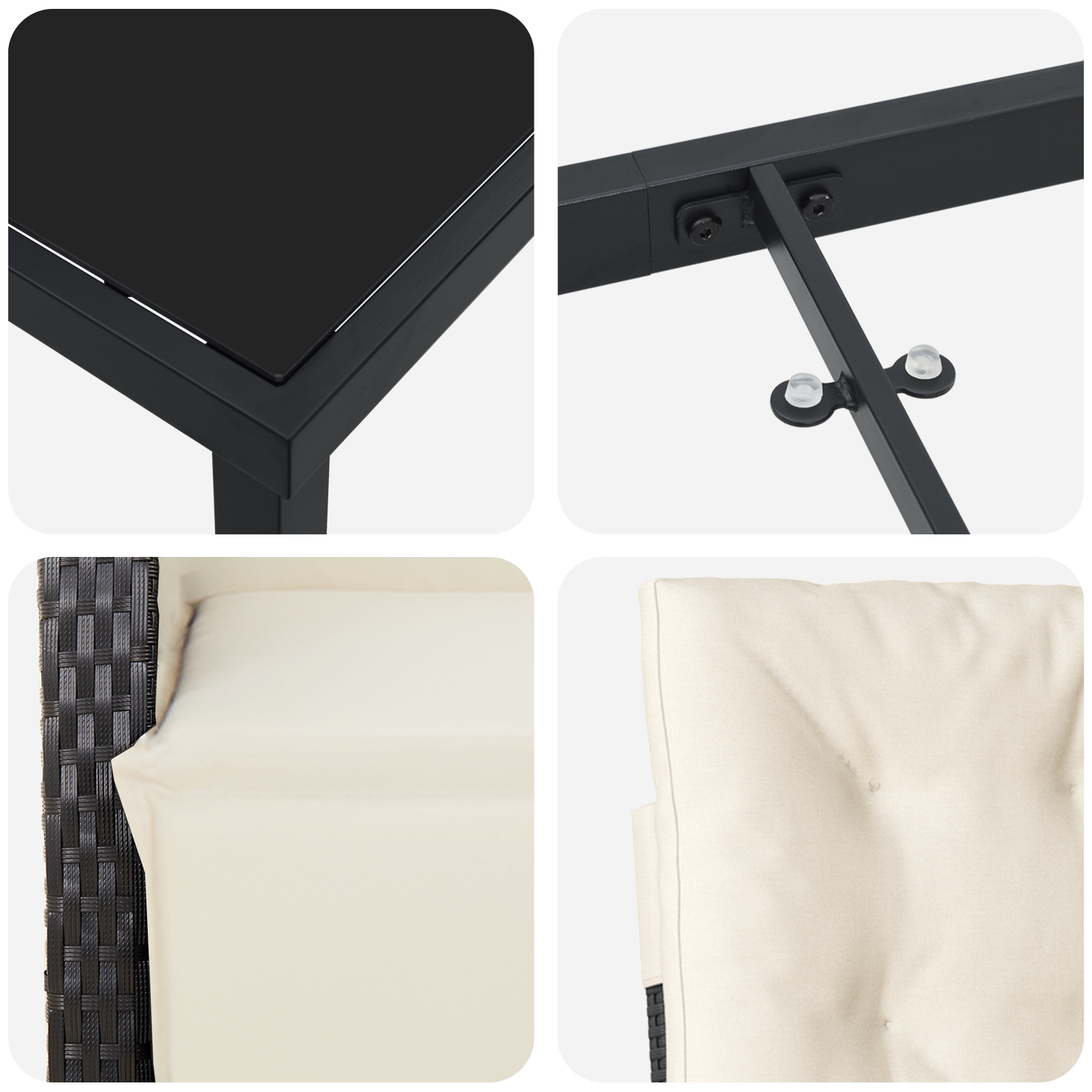 3380302 10 Set de masă pentru grădină 3 pcs Negru poliratan Set de masă pentru grădină 3 pcs Negru poliratan - imagine 10