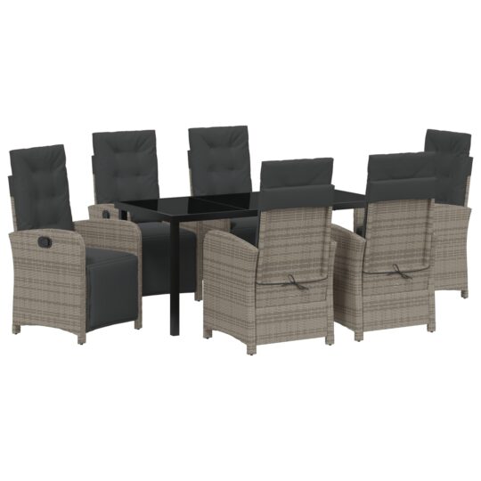 Alternative view of Set de masă pentru grădină 7 pcs Gri poliratan