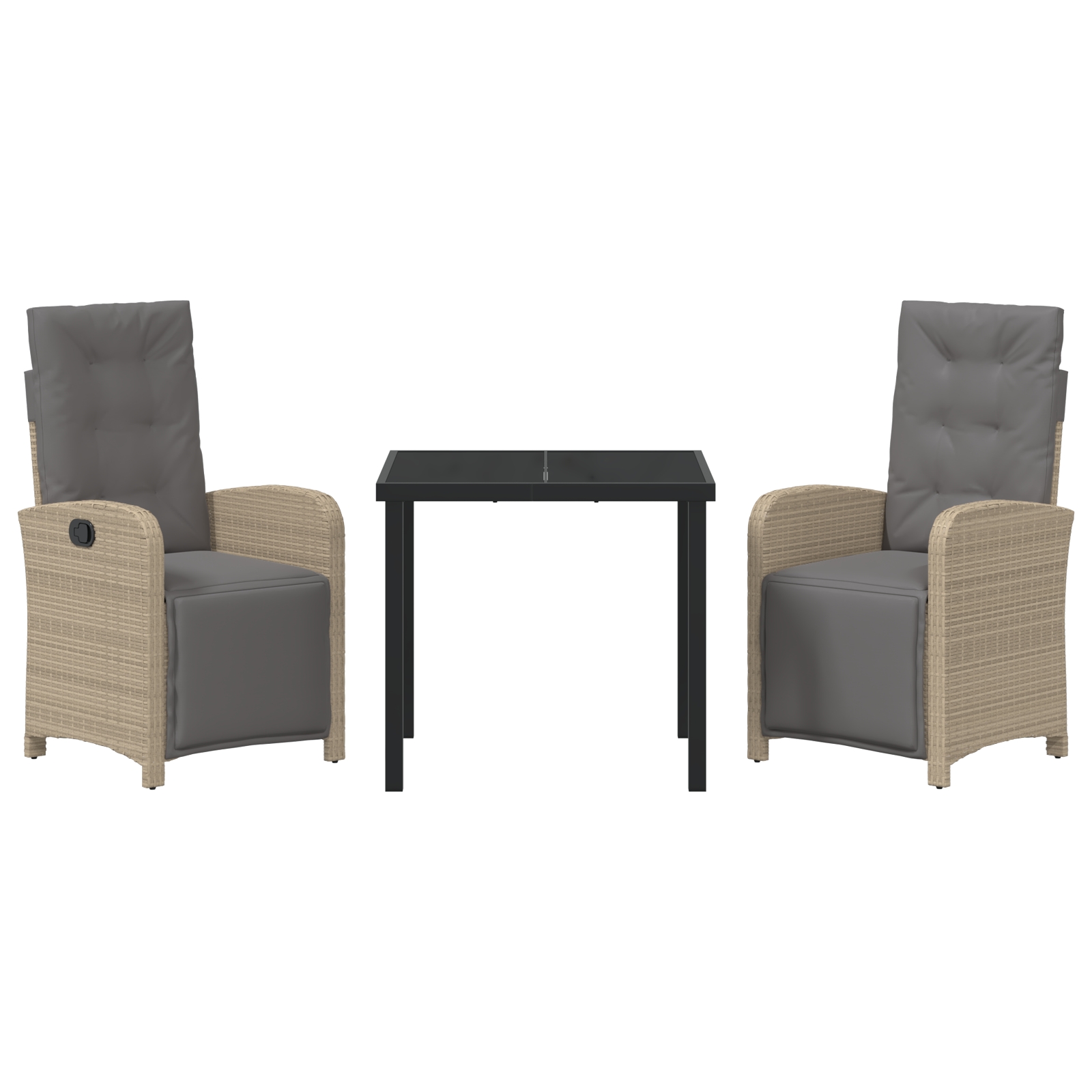 3380337 7 Set de masă pentru grădină 3 pcs Bej poliratan Set de masă pentru grădină 3 pcs Bej poliratan - imagine 7