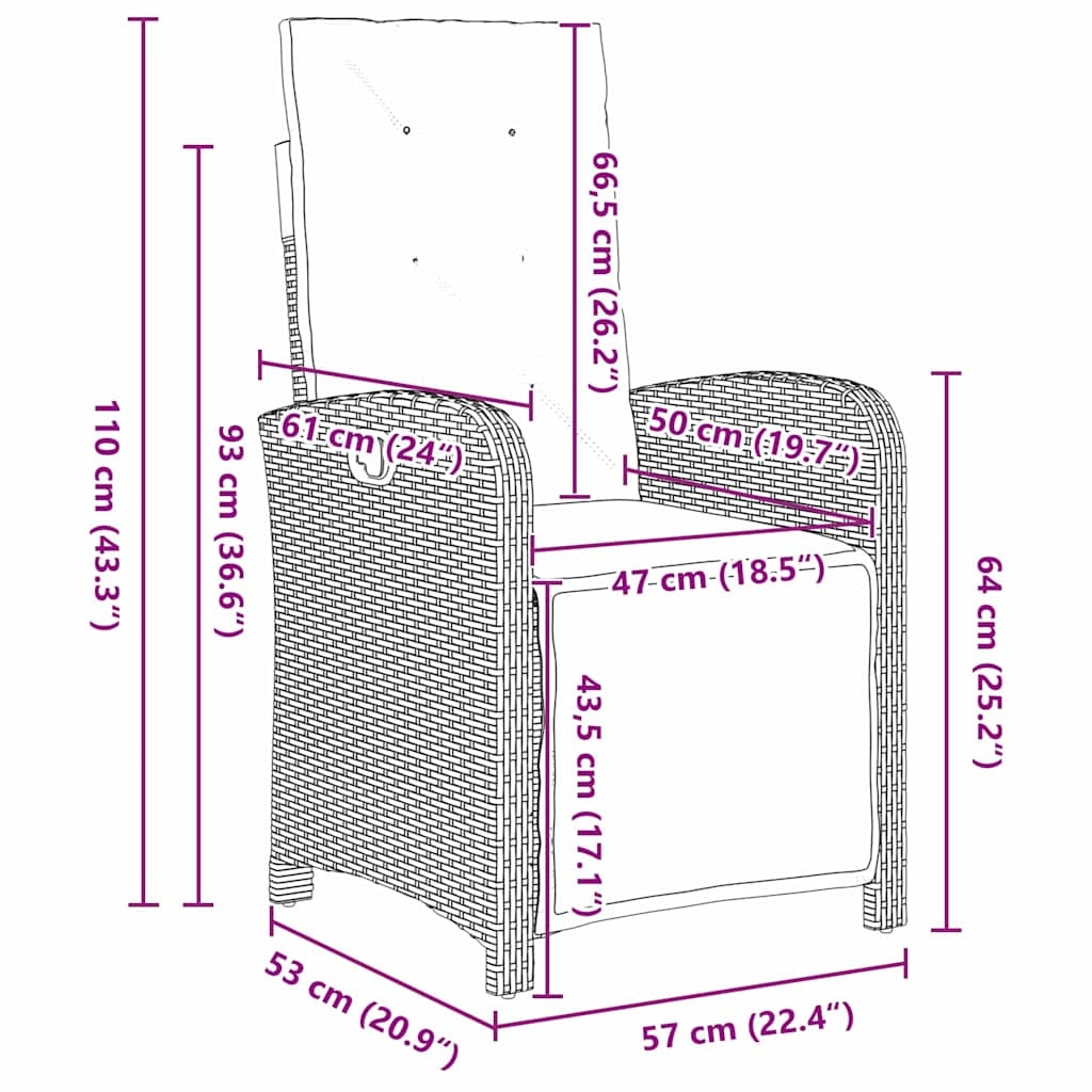3380358 10 Set de masă pentru grădină 3 pcs Gri poliratan Set de masă pentru grădină 3 pcs Gri poliratan - imagine 10