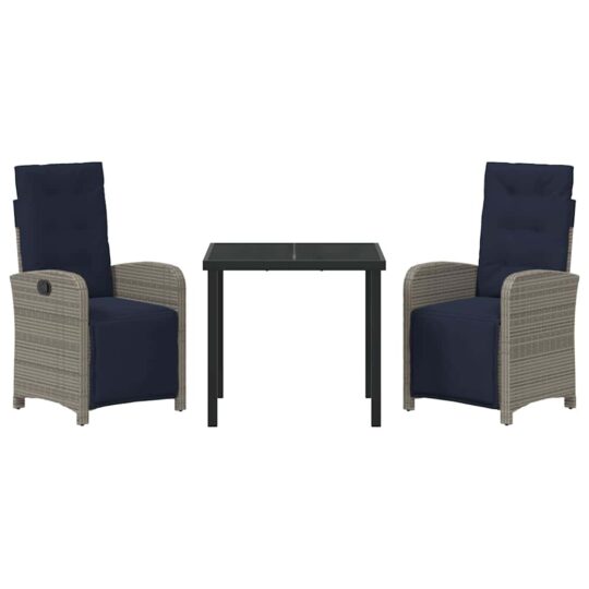 3380358 7 Set de masă pentru grădină 3 pcs Gri poliratan 3380358 7