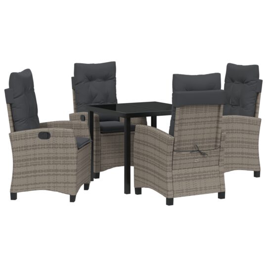 Alternative view of Set de masă pentru grădină 5 pcs Gri poliratan