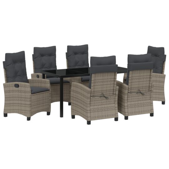 Alternative view of Set de masă pentru grădină 7 pcs Gri poliratan