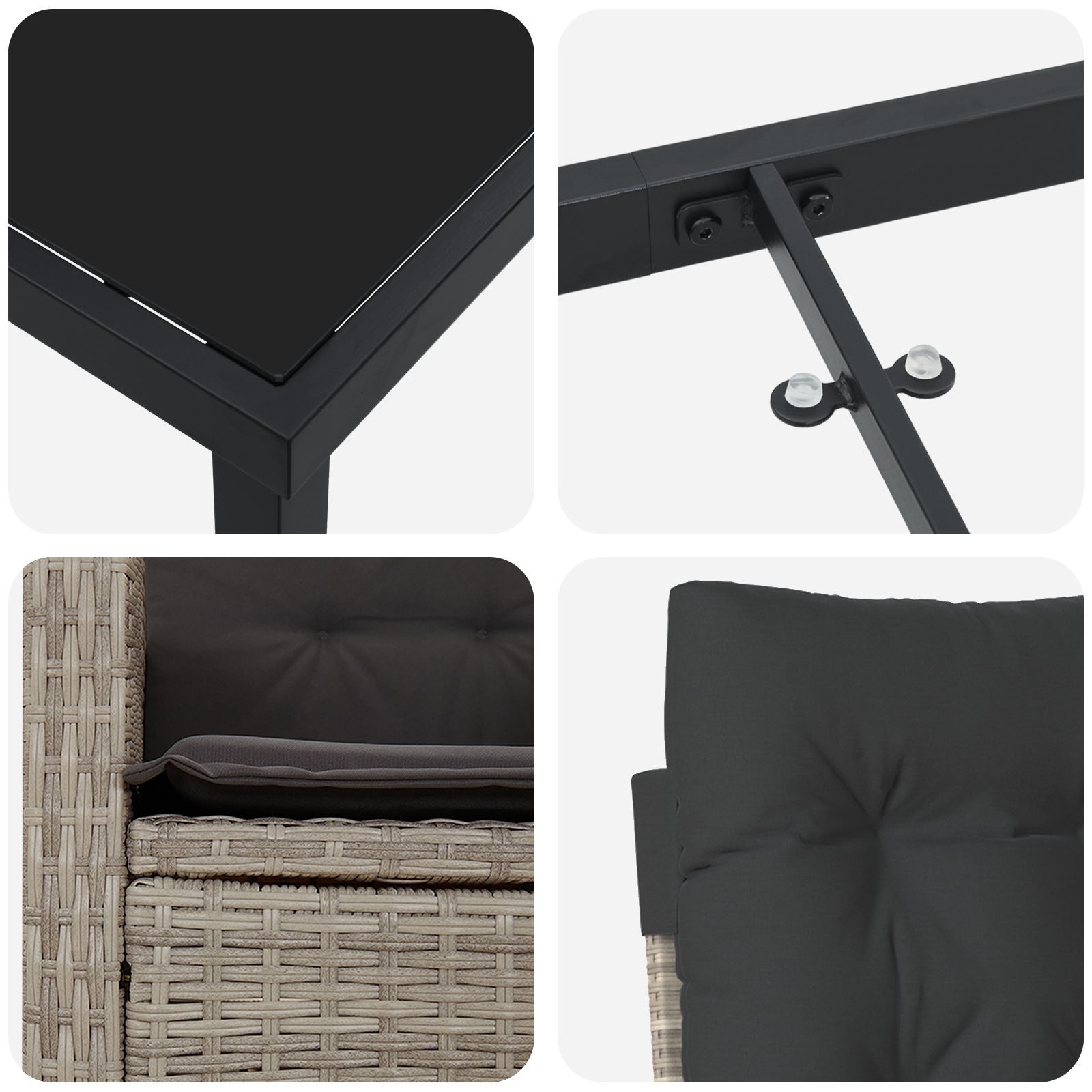 3380413 9 Set de Mese de Grădină de 9 Piese cu Perne Gri Deschis din Poliratan Set de Mese de Grădină de 9 Piese cu Perne Gri Deschis din Poliratan - imagine 9