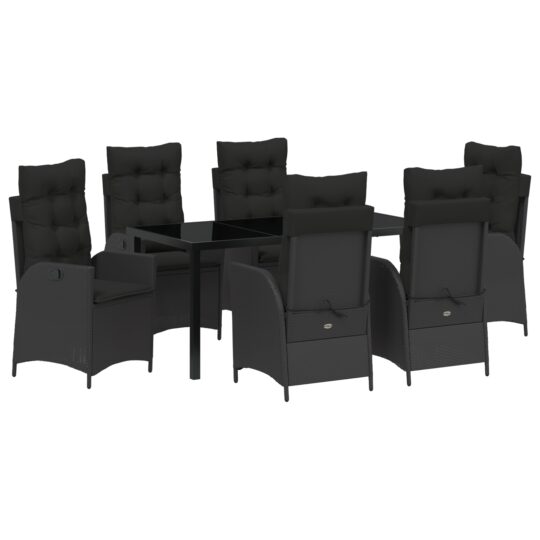 Alternative view of Set de masă pentru grădină 7 pcs Negru poliratan