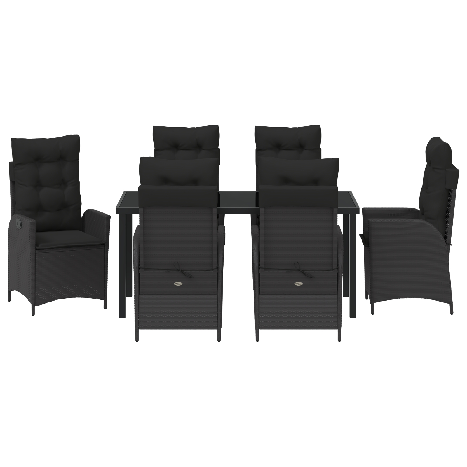 3380488 7 Set de masă pentru grădină 7 pcs Negru poliratan Set de masă pentru grădină 7 pcs Negru poliratan - imagine 7