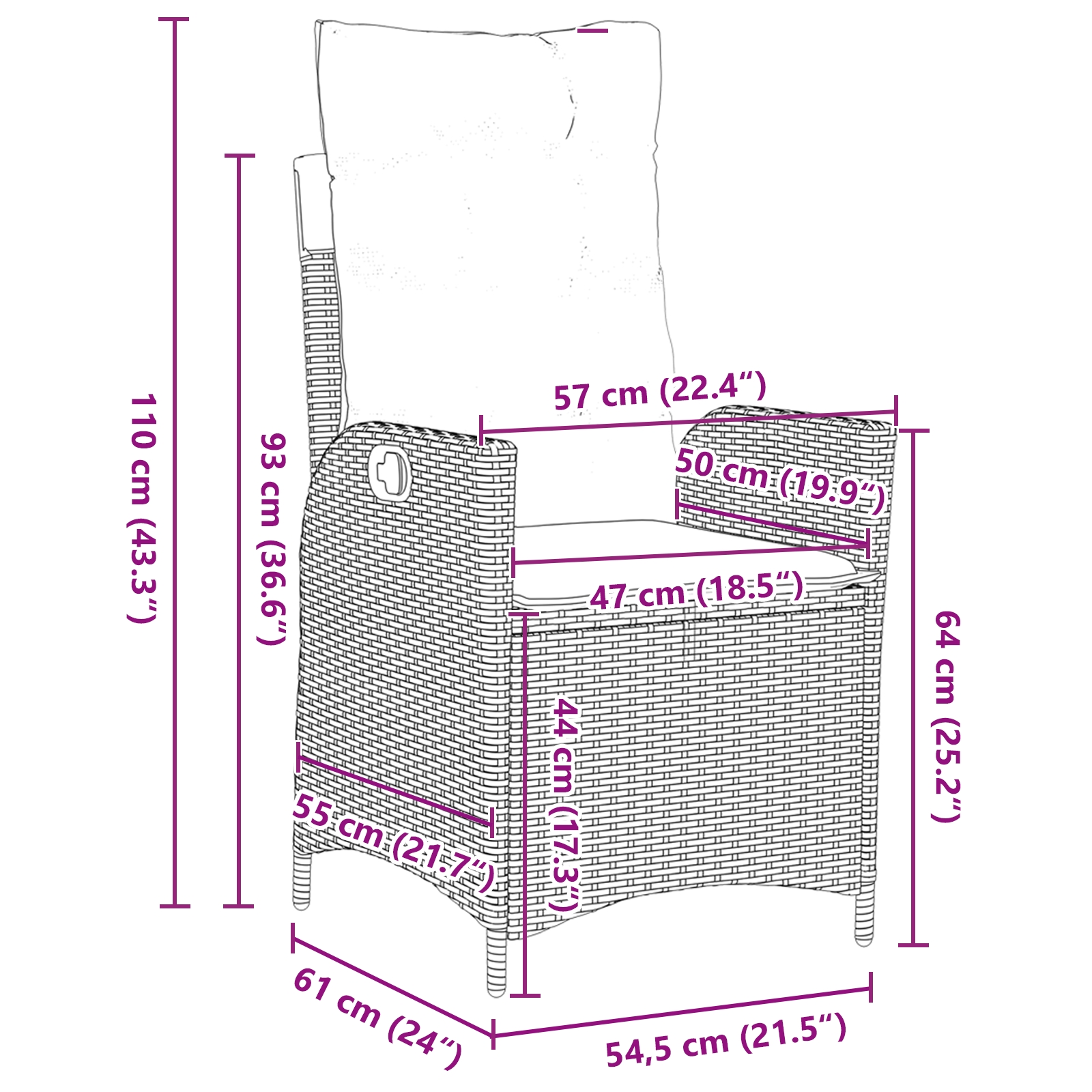 3380493 10 Set de masă pentru grădină 5 pcs Maro poliratan Set de masă pentru grădină 5 pcs Maro poliratan - imagine 10