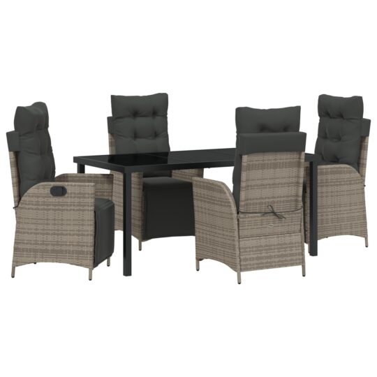 Alternative view of Set de masă pentru grădină 5 pcs Gri Rattan poli