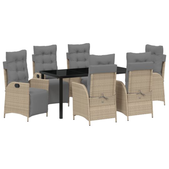 Alternative view of Set de masă pentru grădină 7 pcs Bej Rattan poli