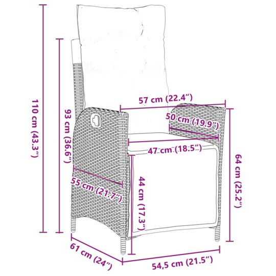 3380570 10 Set de masă pentru grădină 5 pcs Gri deschis Rattan poli 3380570 10