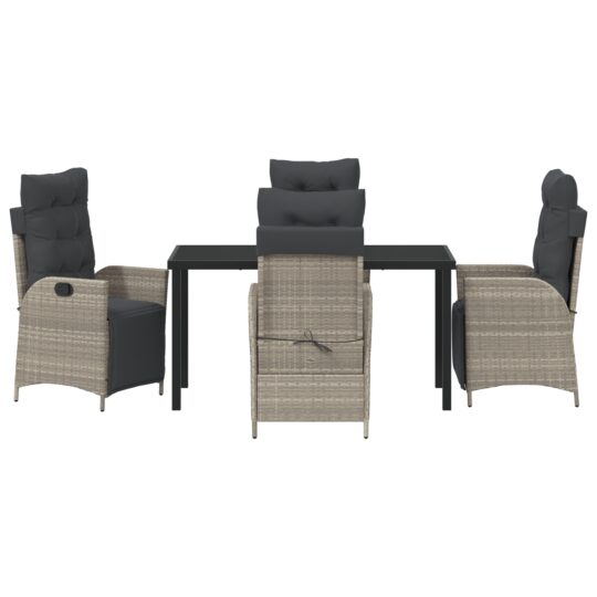 3380570 7 Set de masă pentru grădină 5 pcs Gri deschis Rattan poli 3380570 7