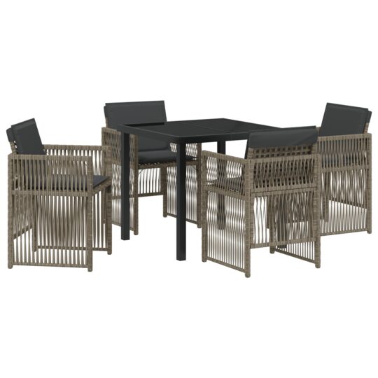 Alternative view of Set de masă pentru grădină 5 pcs Gri Rattan poli