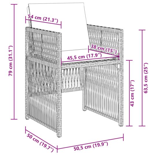 3380663 10 Set de masă pentru grădină 5 pcs Bej Rattan poli 3380663 10