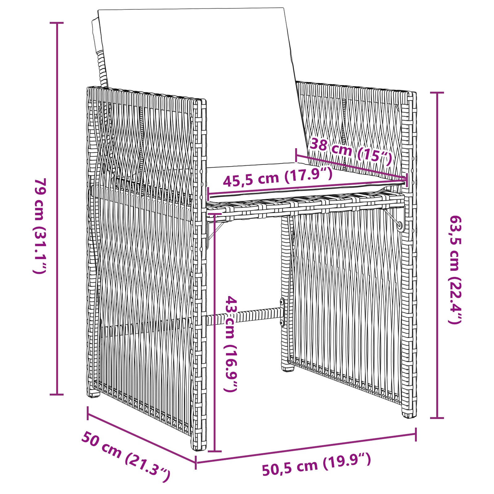 3380774 10 Set de masă pentru grădină 5 pcs Negru poliratan Set de masă pentru grădină 5 pcs Negru poliratan - imagine 10
