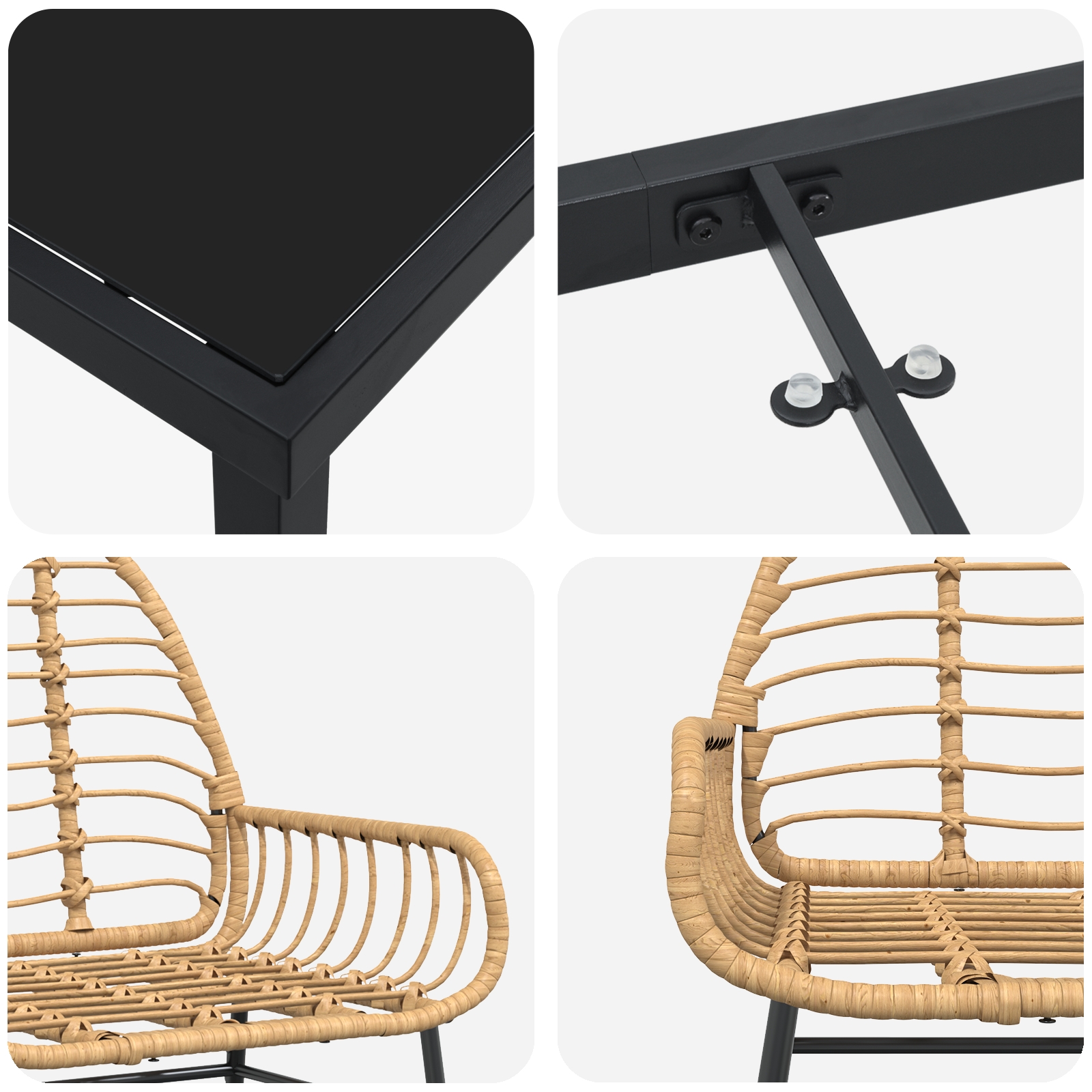 3380854 9 Set de mese de grădină 9 Piese Maro Ratan Poly Set de mese de grădină 9 Piese Maro Ratan Poly - imagine 9